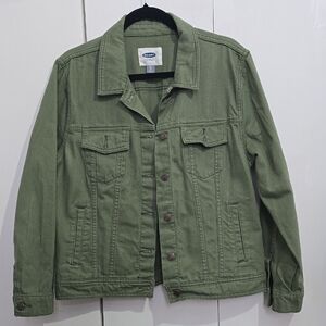 Old Navy Women's Olive Green Shirt Jacket